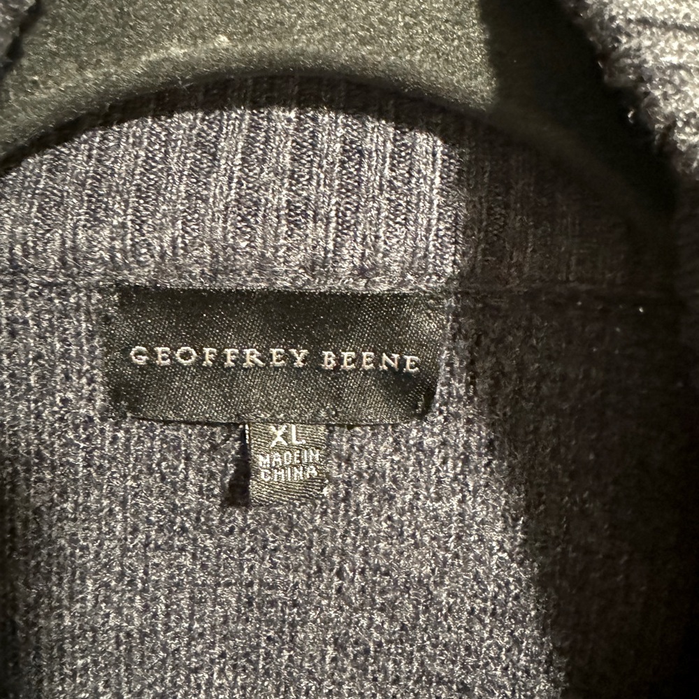 Geoffrey Beene cardigan sweater quarter zipper - Picture 4 of 5